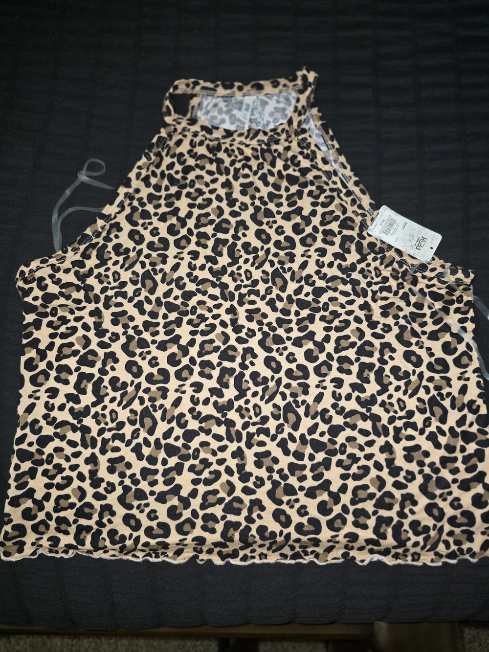 Mudd Leopard Print Halter Cami - Beige & Black